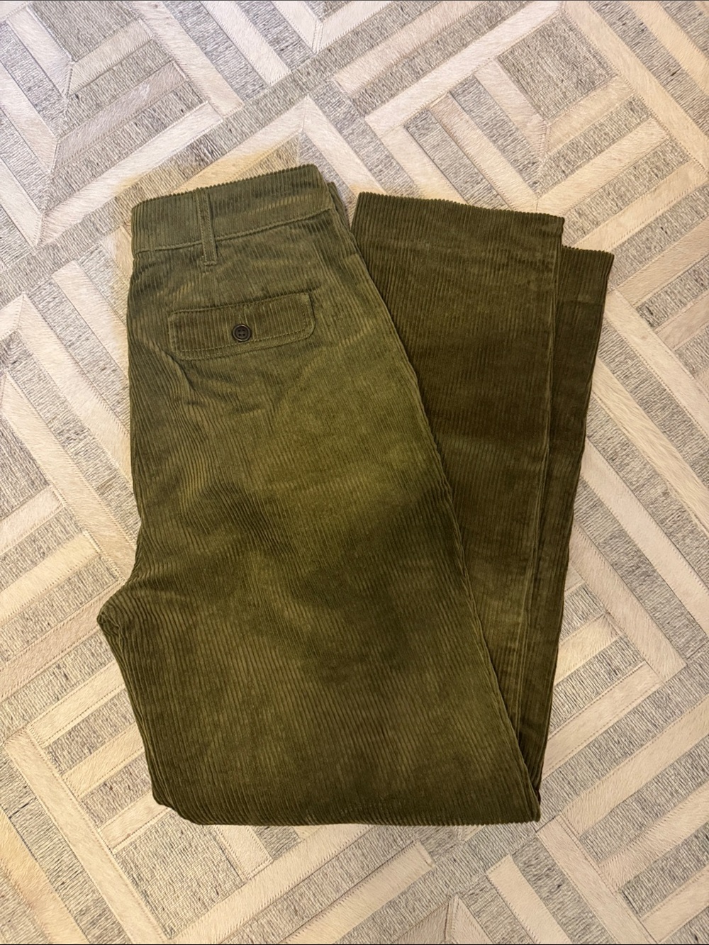 Alex Mill, Women’s Olive Corduroy Trousers - Comfortable Tailored Fit